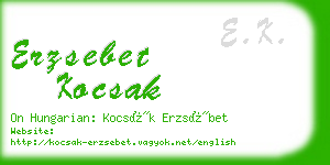 erzsebet kocsak business card